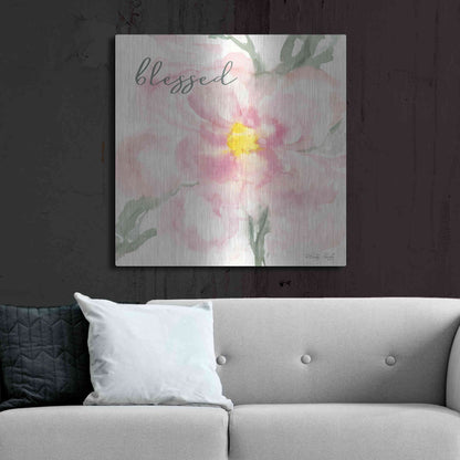 Luxe Metal Art 'Floral Blessed' by Cindy Jacobs, Metal Wall Art,36x36