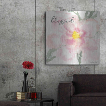 Luxe Metal Art 'Floral Blessed' by Cindy Jacobs, Metal Wall Art,36x36