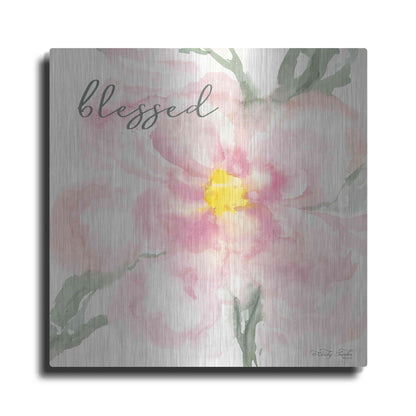 Luxe Metal Art 'Floral Blessed' by Cindy Jacobs, Metal Wall Art