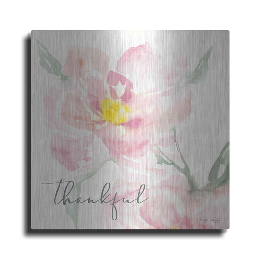 Luxe Metal Art 'Floral Thankful' by Cindy Jacobs, Metal Wall Art