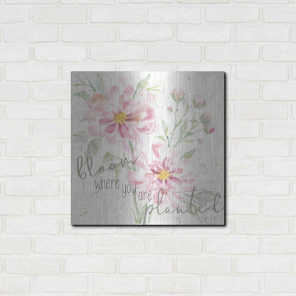 Luxe Metal Art 'Bloom Where You are Planted' by Cindy Jacobs, Metal Wall Art,24x24