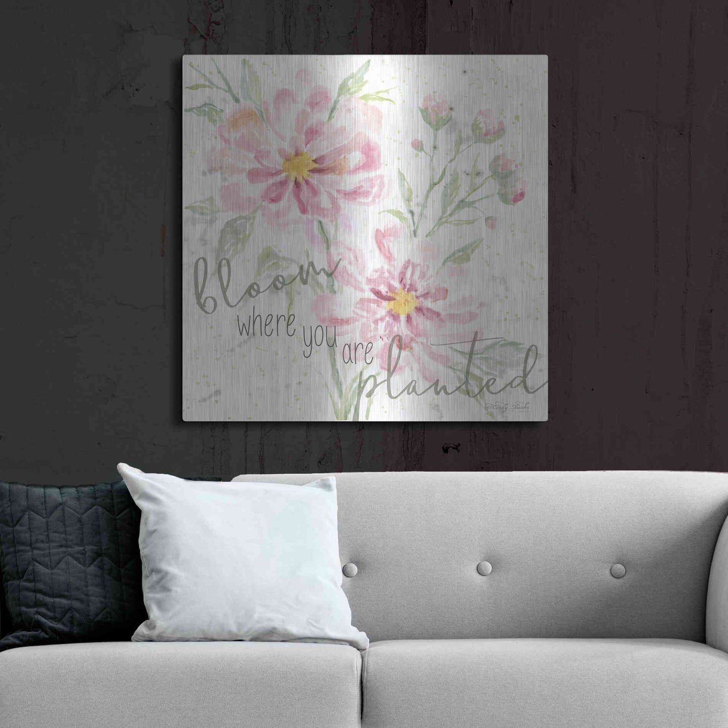 Luxe Metal Art 'Bloom Where You are Planted' by Cindy Jacobs, Metal Wall Art,36x36