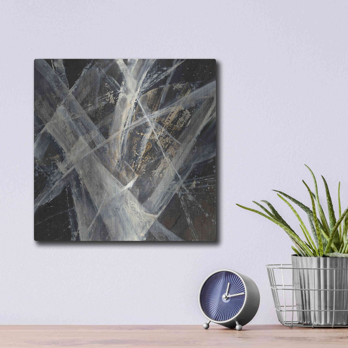Luxe Metal Art 'Glacier I' by Albena Hristova, Metal Wall Art,12x12
