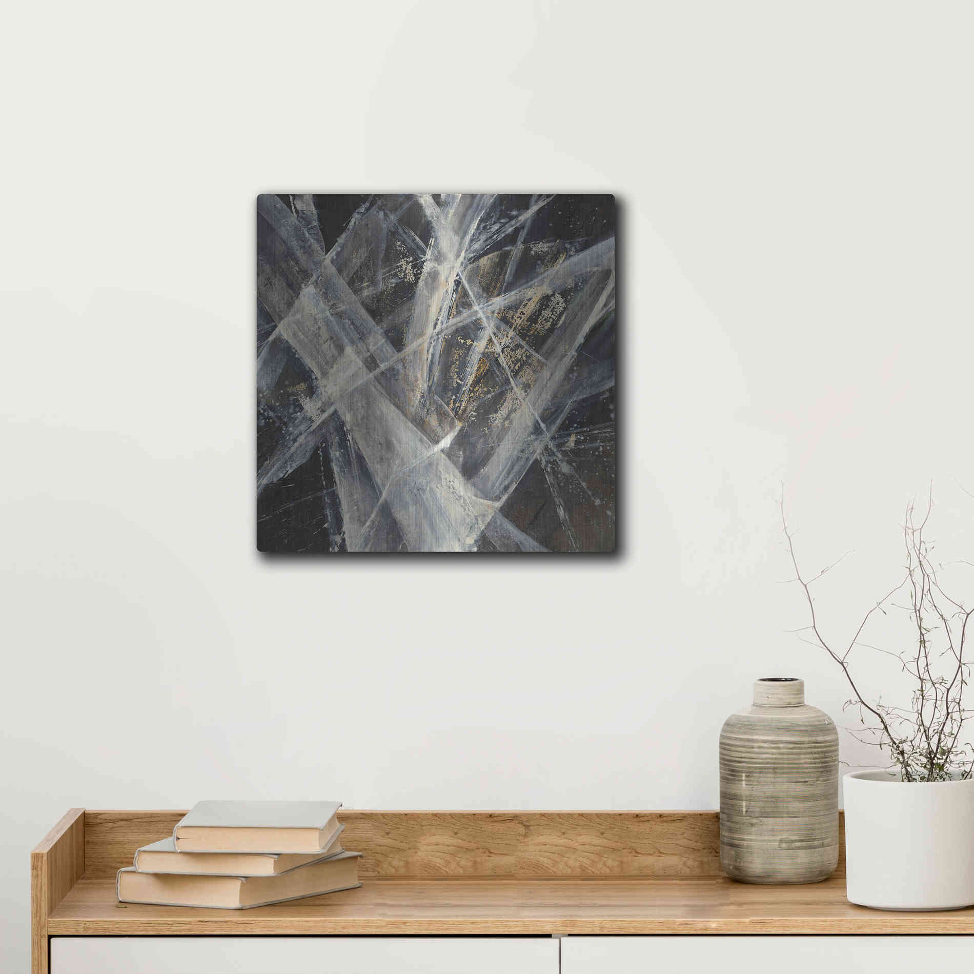 Luxe Metal Art 'Glacier I' by Albena Hristova, Metal Wall Art,12x12