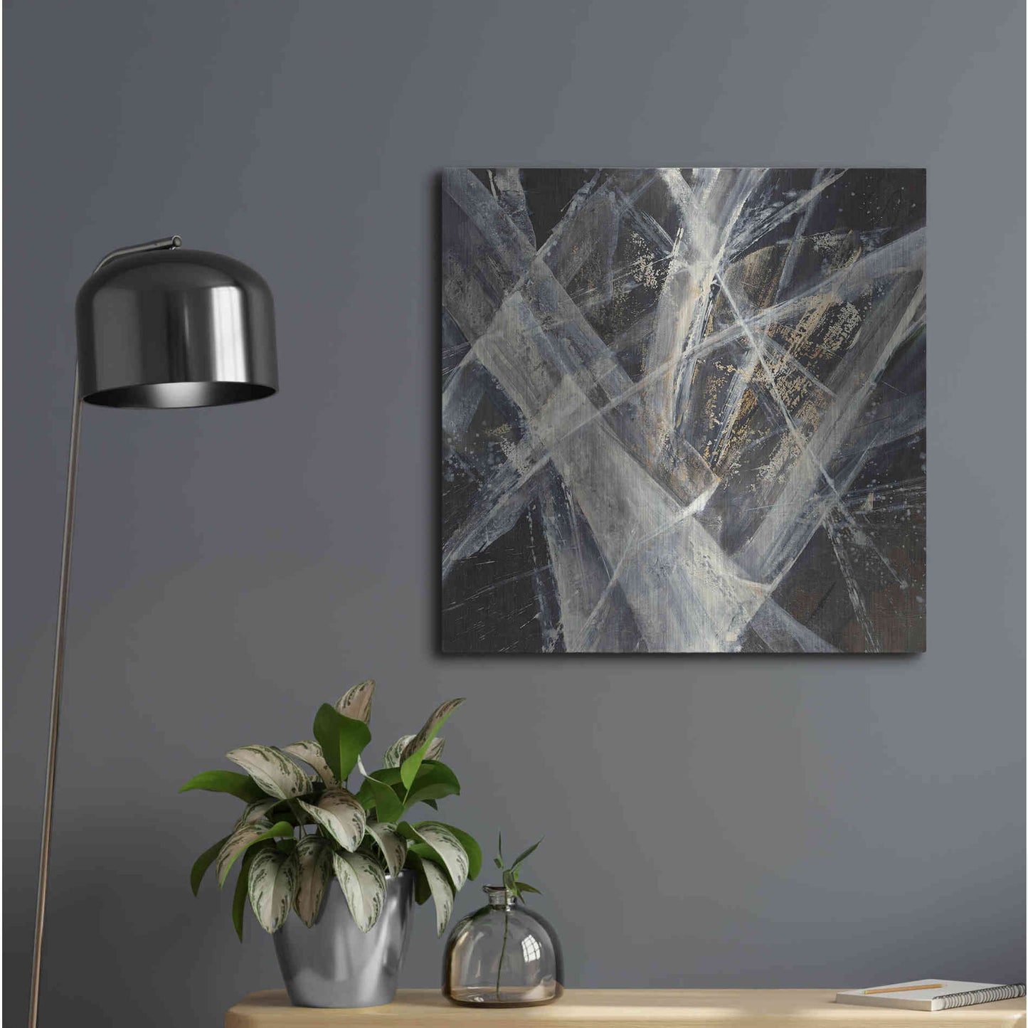 Luxe Metal Art 'Glacier I' by Albena Hristova, Metal Wall Art,24x24