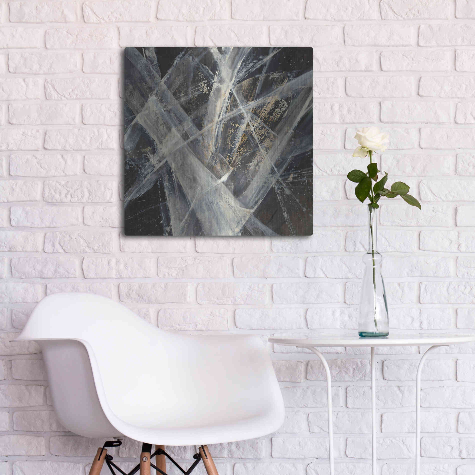 Luxe Metal Art 'Glacier I' by Albena Hristova, Metal Wall Art,24x24