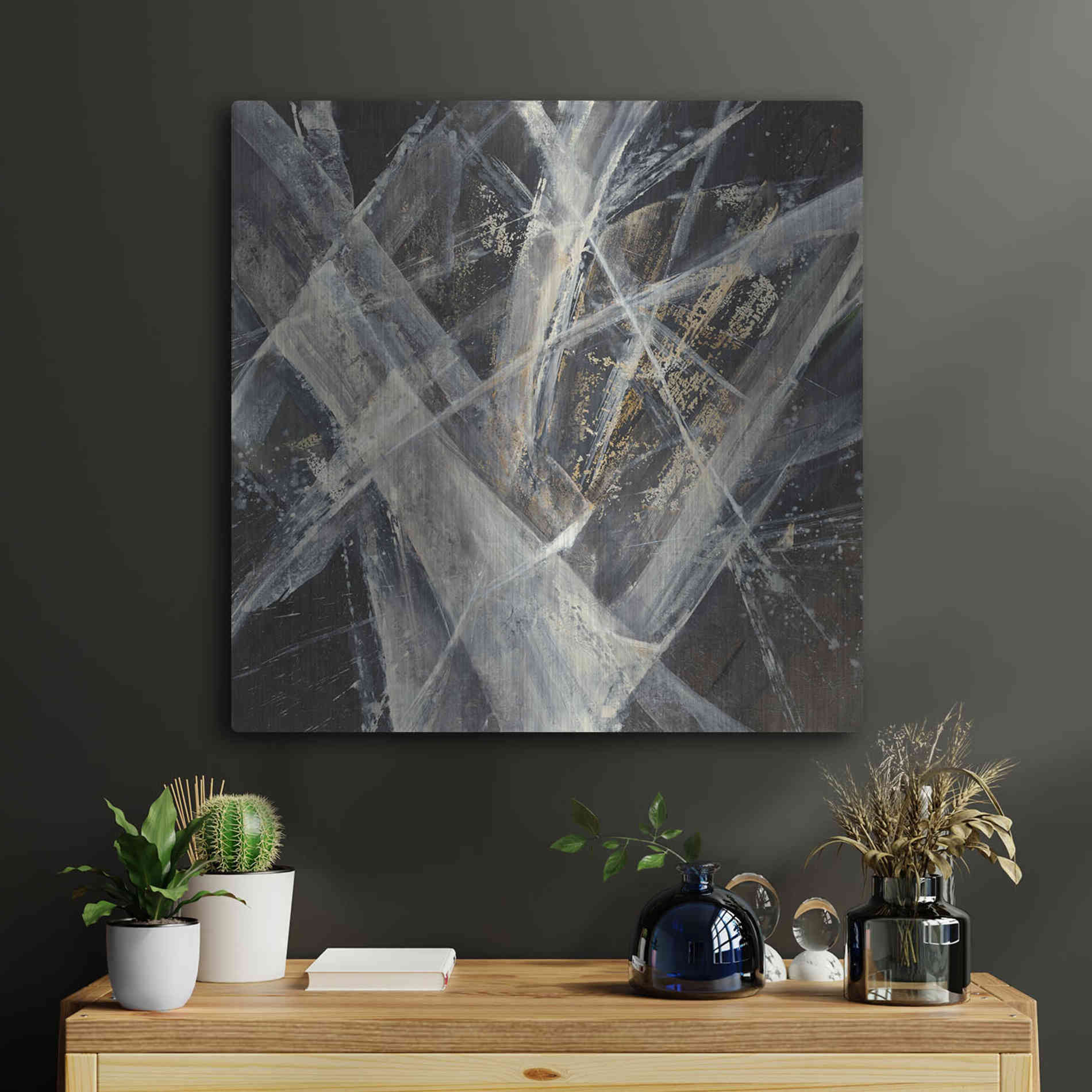 Luxe Metal Art 'Glacier I' by Albena Hristova, Metal Wall Art,24x24