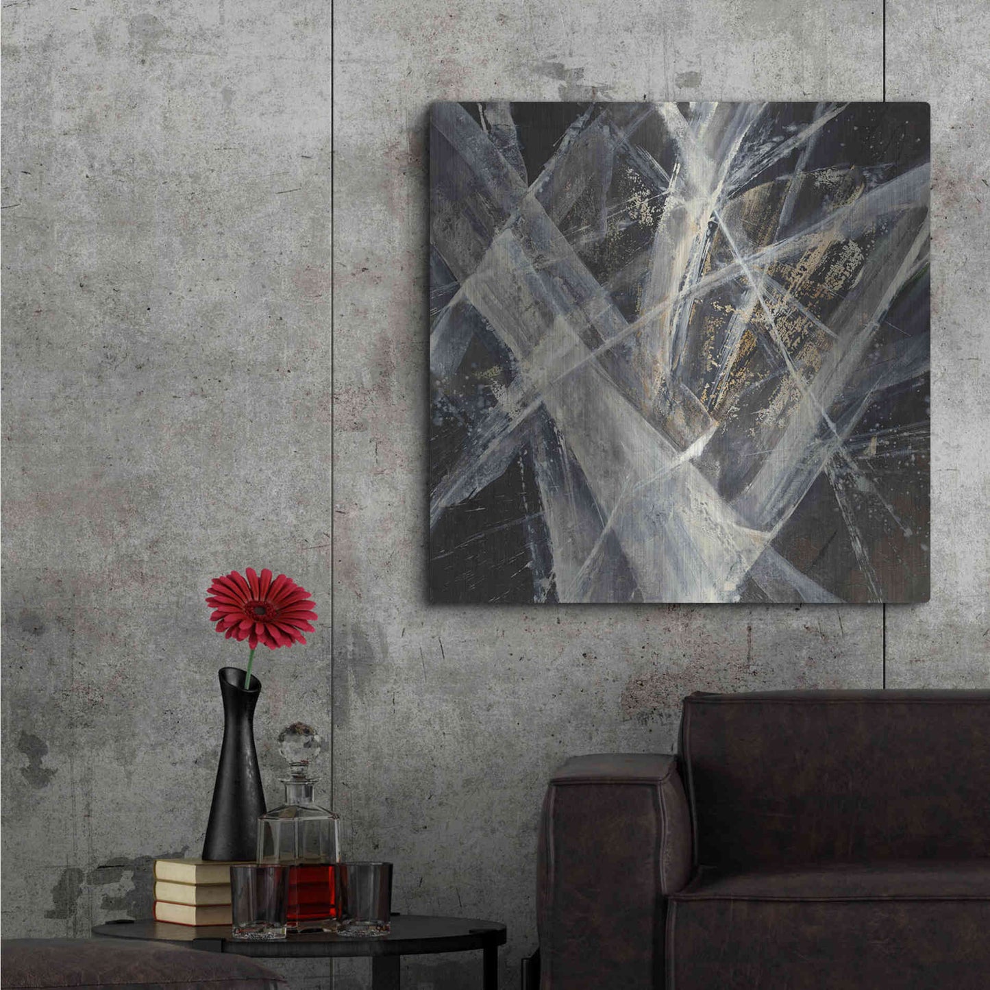 Luxe Metal Art 'Glacier I' by Albena Hristova, Metal Wall Art,36x36