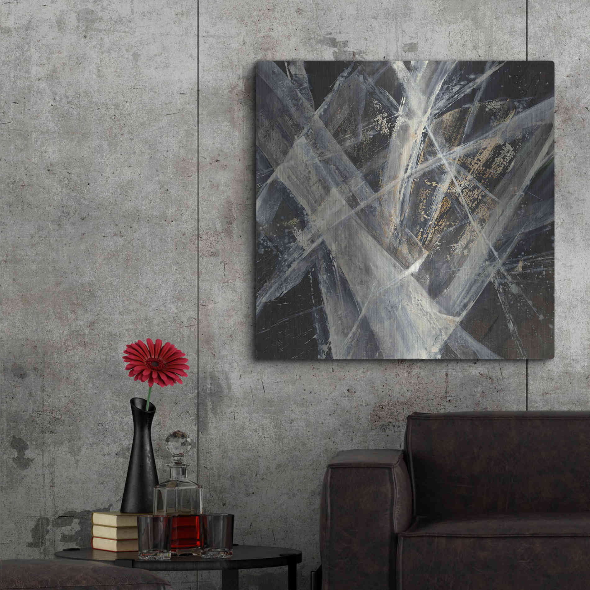 Luxe Metal Art 'Glacier I' by Albena Hristova, Metal Wall Art,36x36