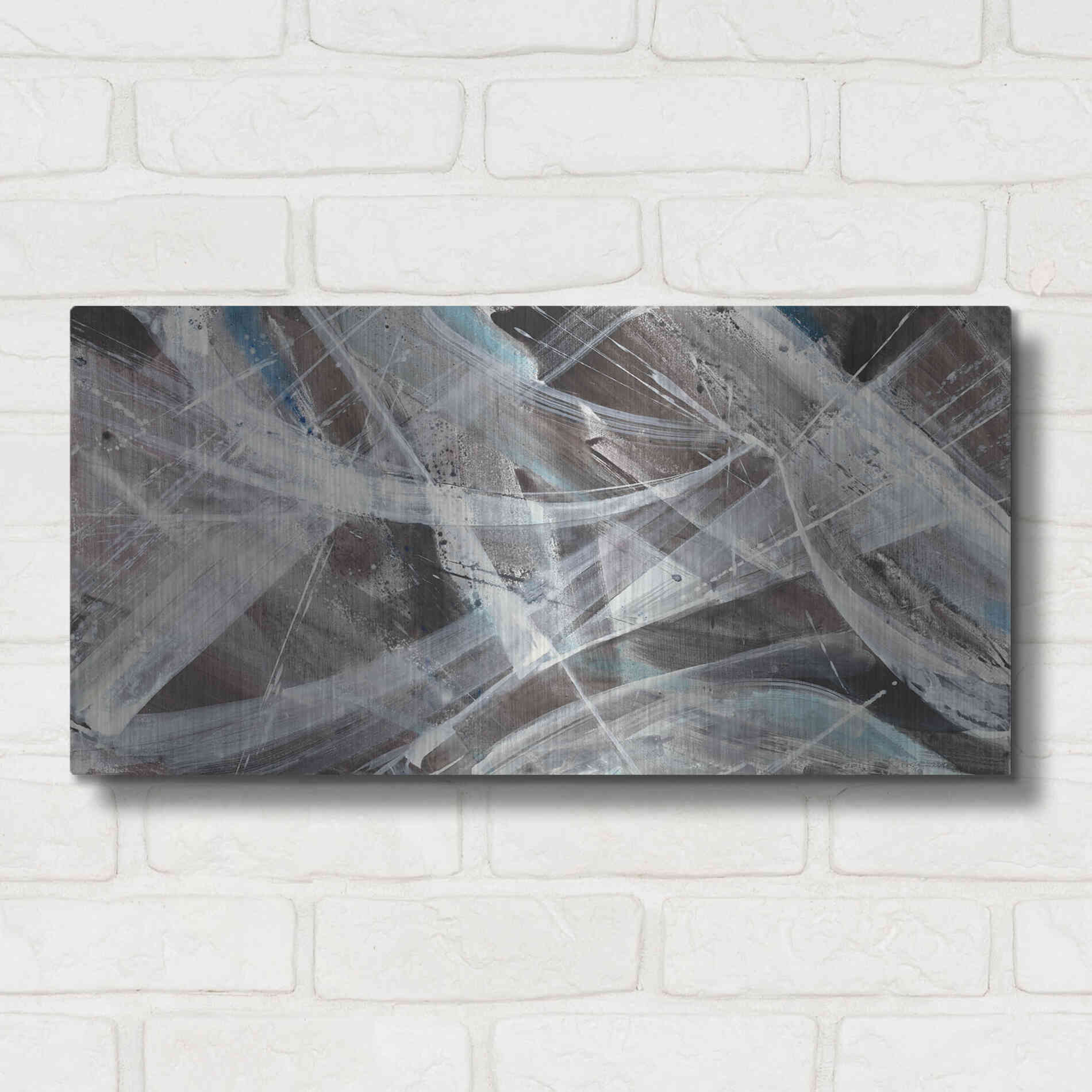 Luxe Metal Art 'Glacier VI' by Albena Hristova, Metal Wall Art,24x12