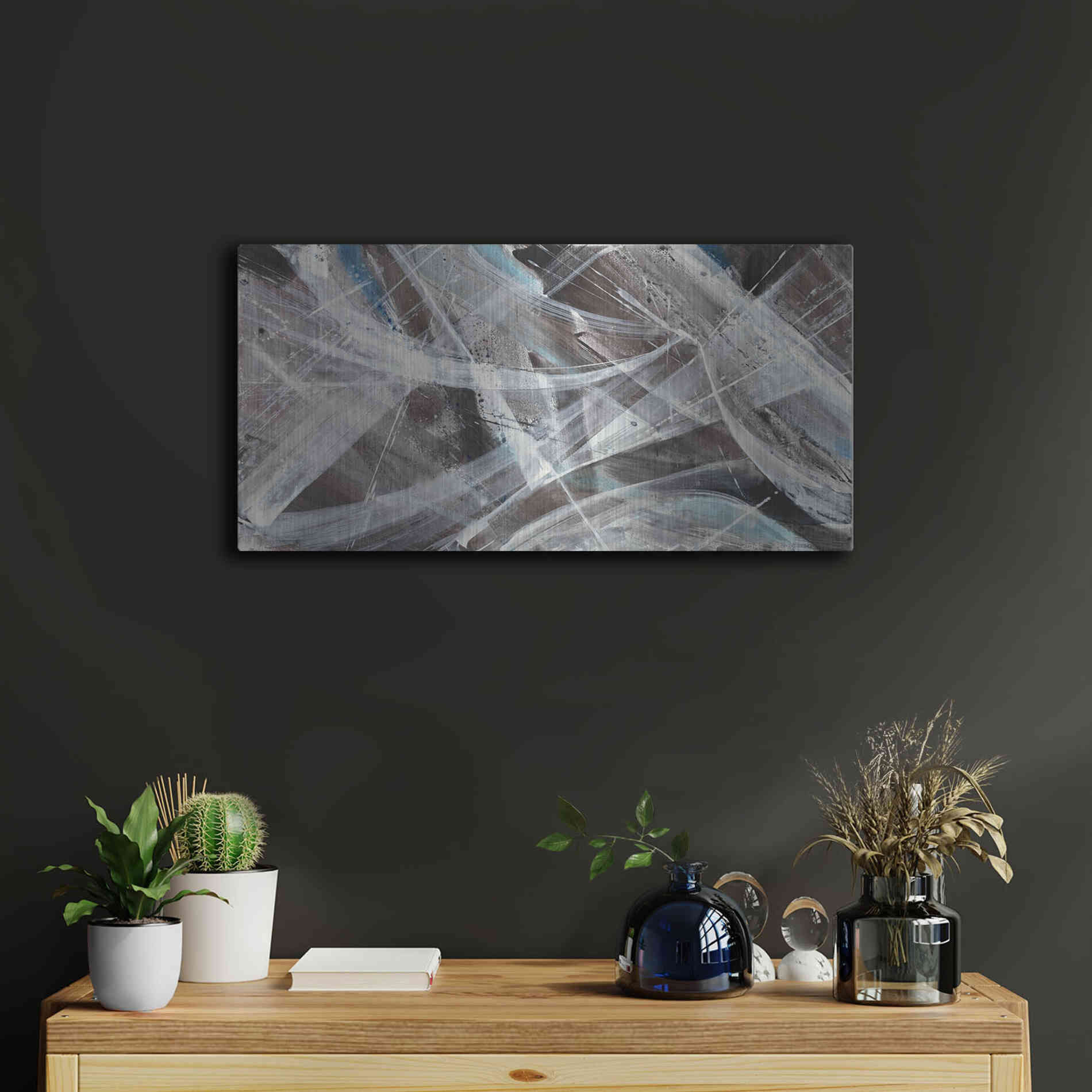 Luxe Metal Art 'Glacier VI' by Albena Hristova, Metal Wall Art,24x12