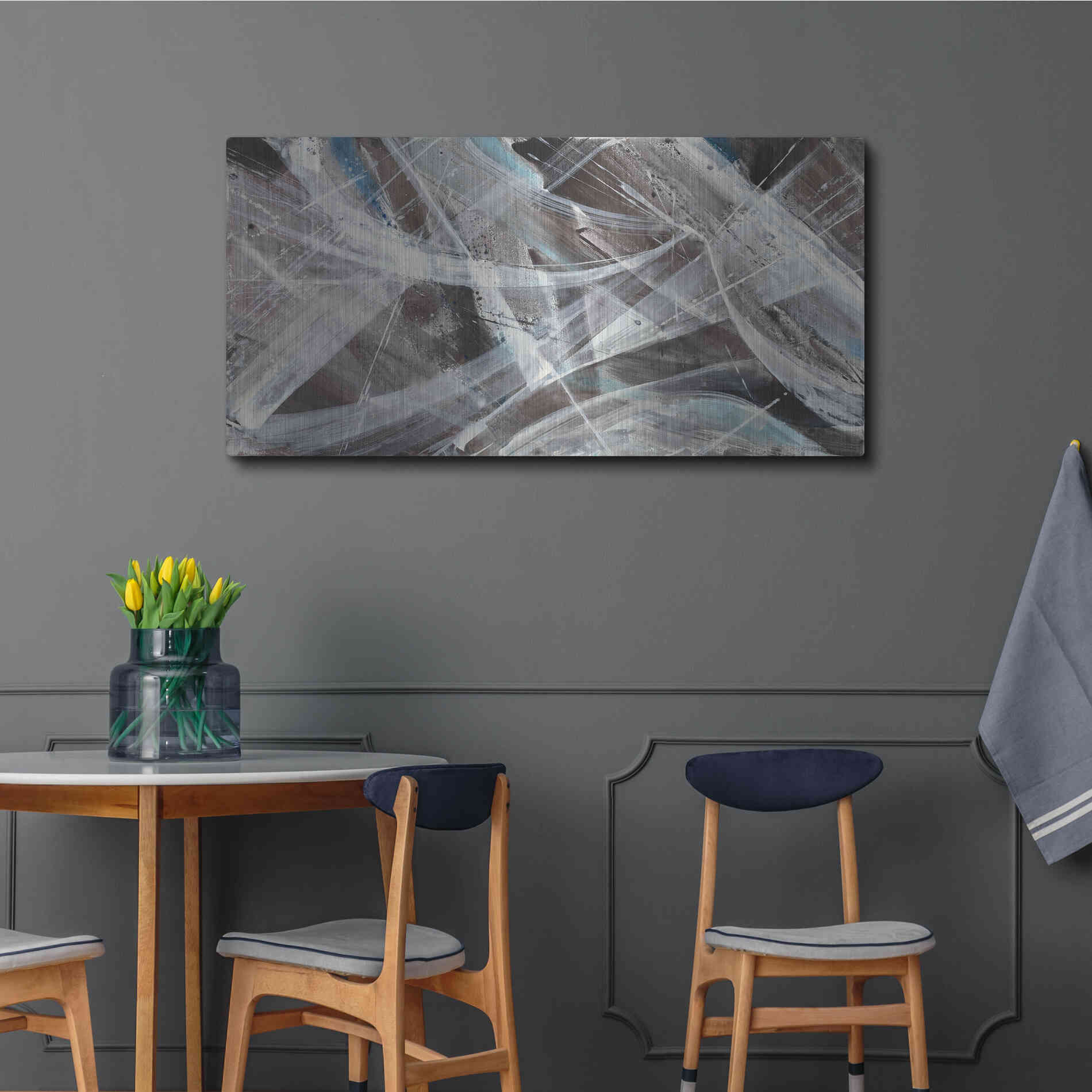 Luxe Metal Art 'Glacier VI' by Albena Hristova, Metal Wall Art,48x24