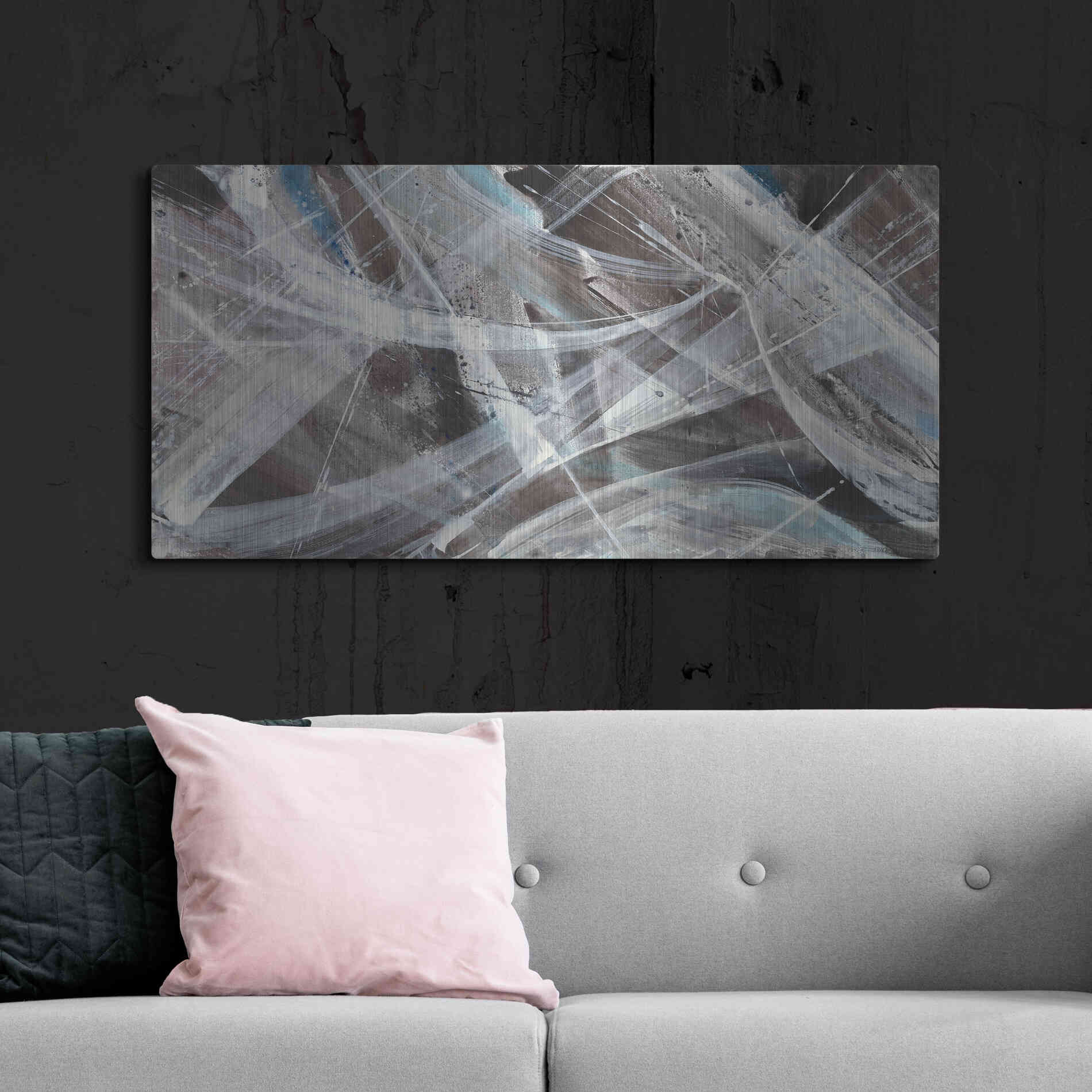 Luxe Metal Art 'Glacier VI' by Albena Hristova, Metal Wall Art,48x24