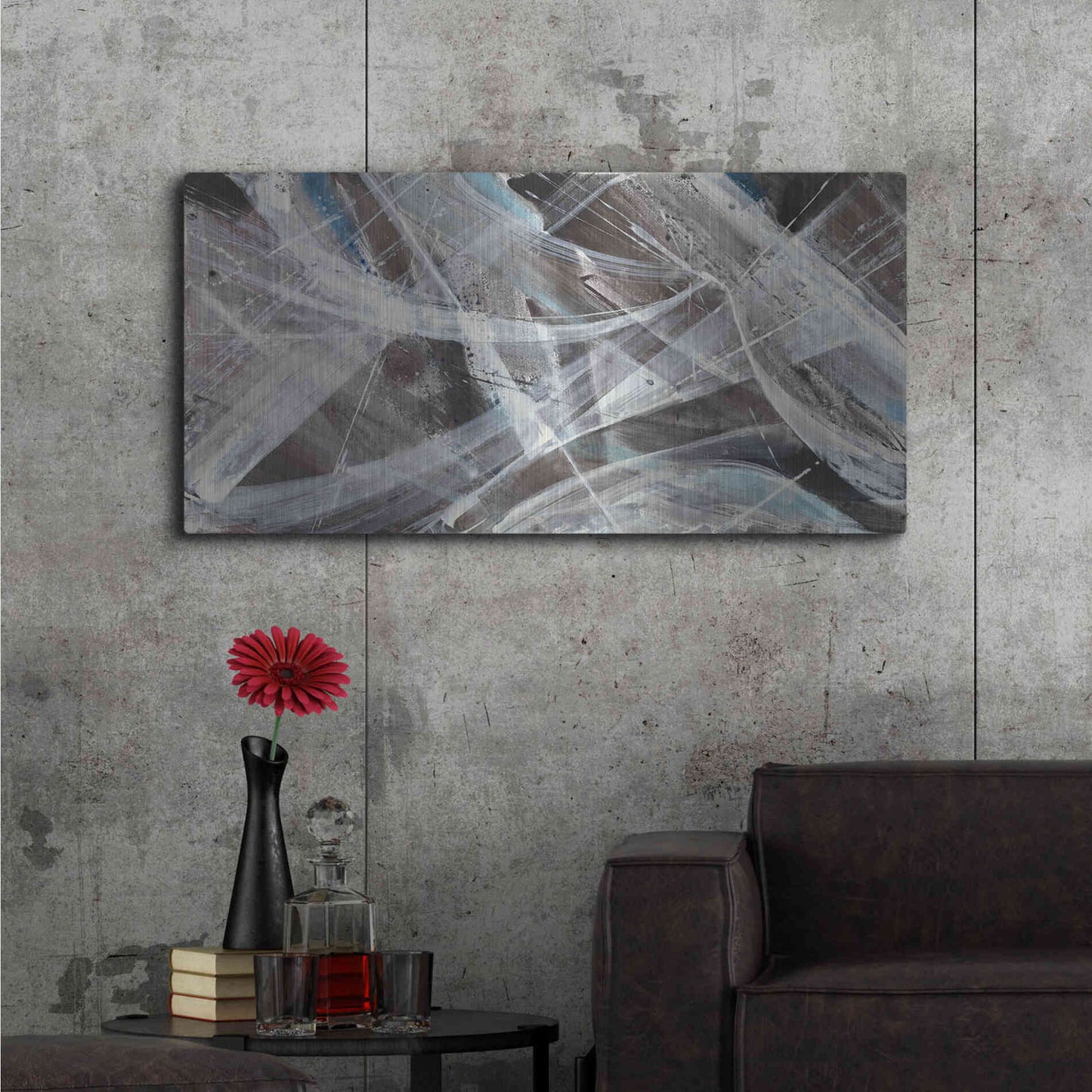 Luxe Metal Art 'Glacier VI' by Albena Hristova, Metal Wall Art,48x24
