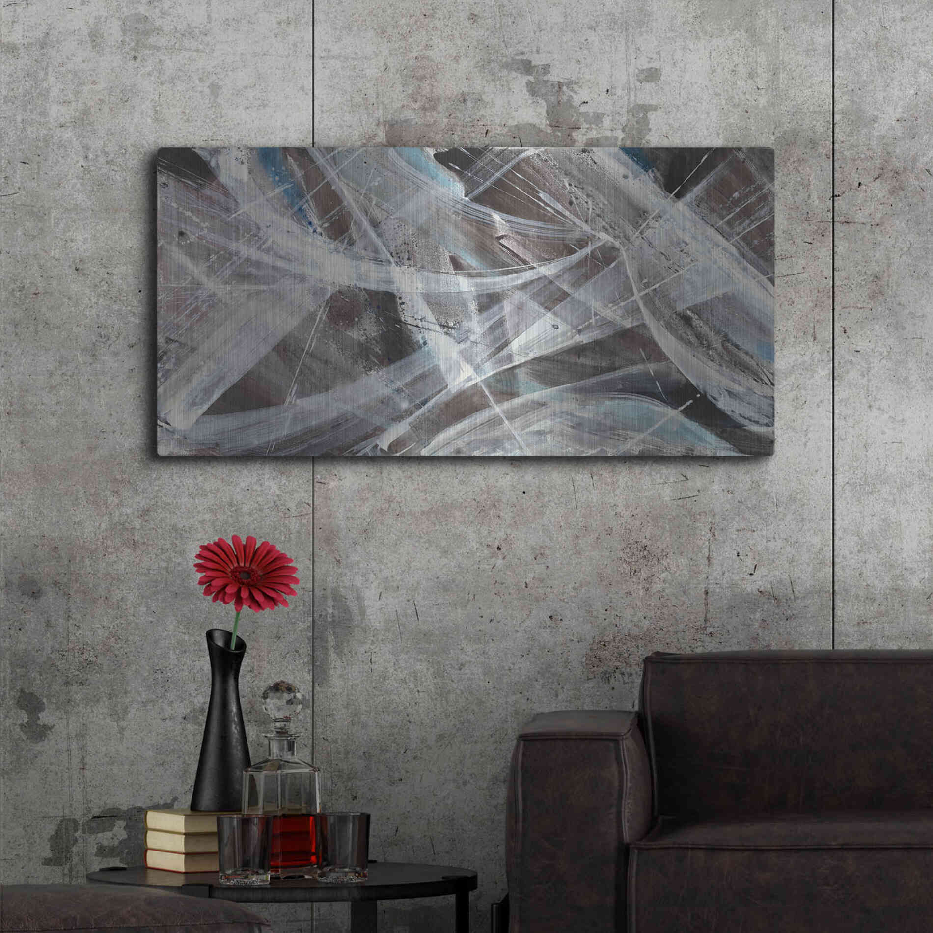 Luxe Metal Art 'Glacier VI' by Albena Hristova, Metal Wall Art,48x24