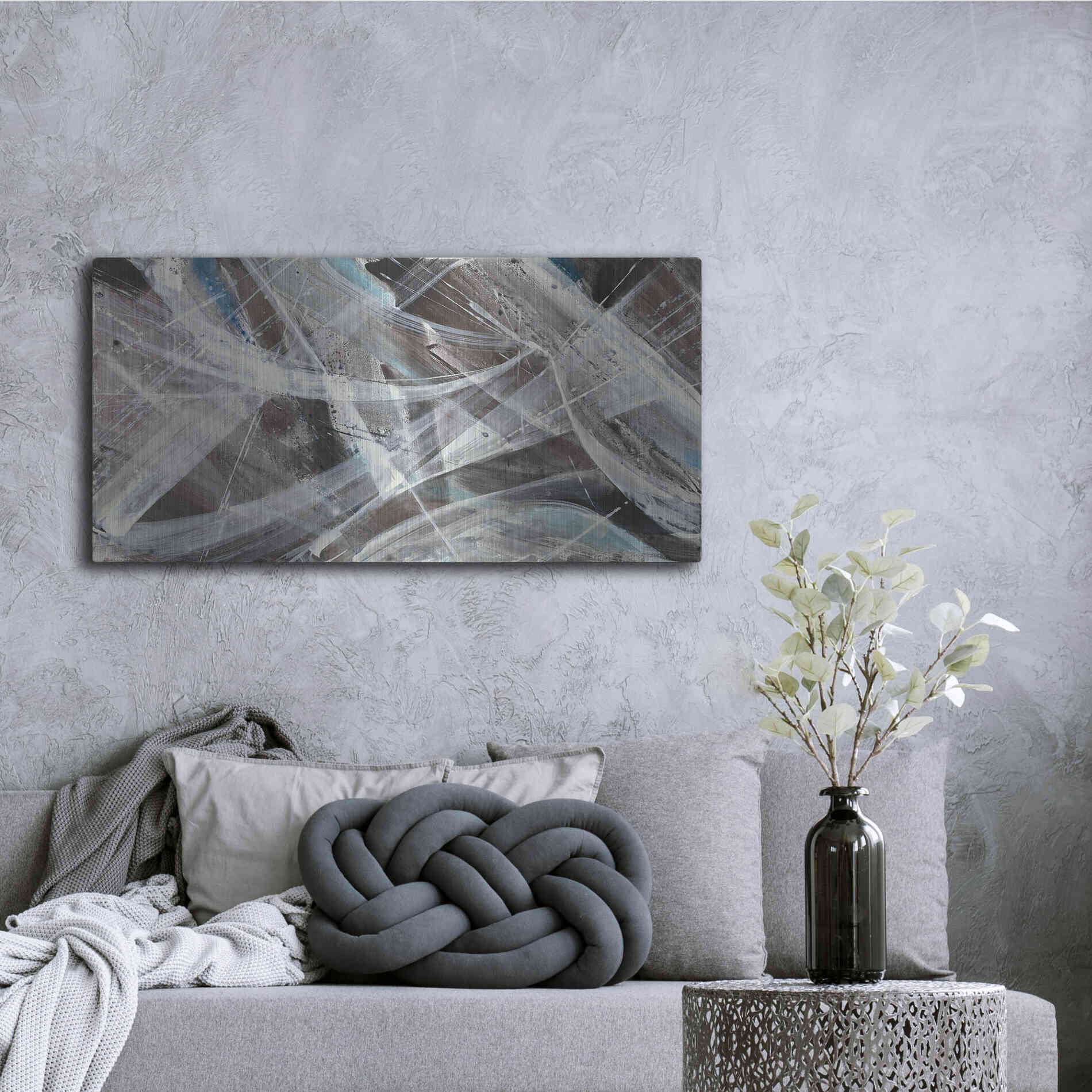 Luxe Metal Art 'Glacier VI' by Albena Hristova, Metal Wall Art,48x24