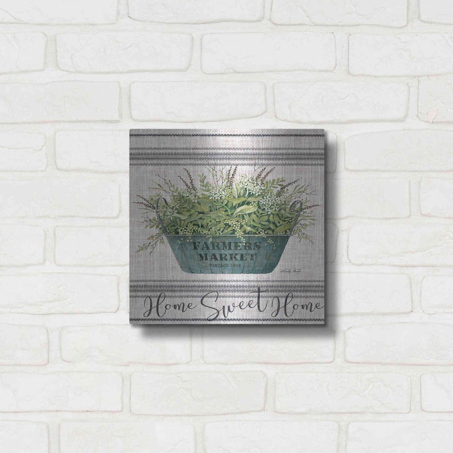 Luxe Metal Art 'Sweet Home' by Cindy Jacobs, Metal Wall Art,12x12