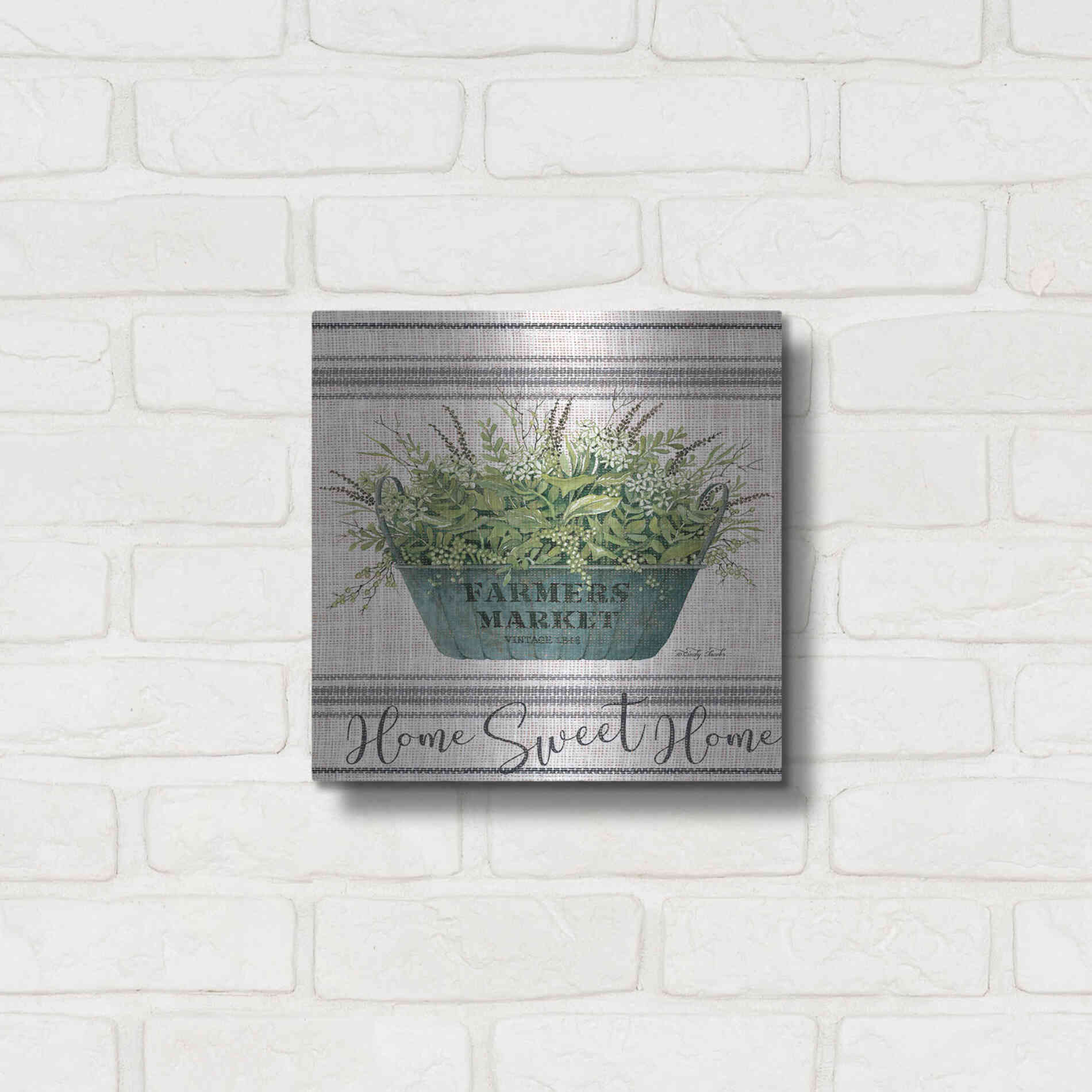 Luxe Metal Art 'Sweet Home' by Cindy Jacobs, Metal Wall Art,12x12