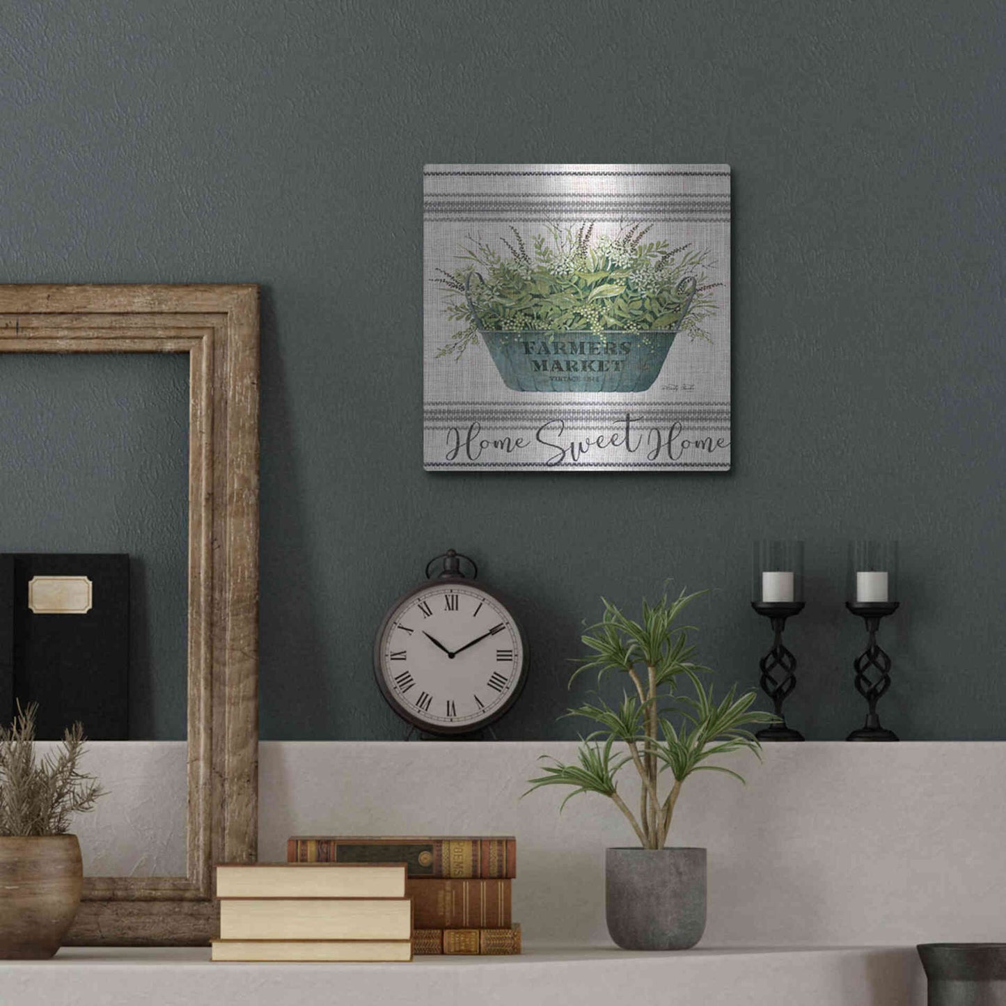 Luxe Metal Art 'Sweet Home' by Cindy Jacobs, Metal Wall Art,12x12