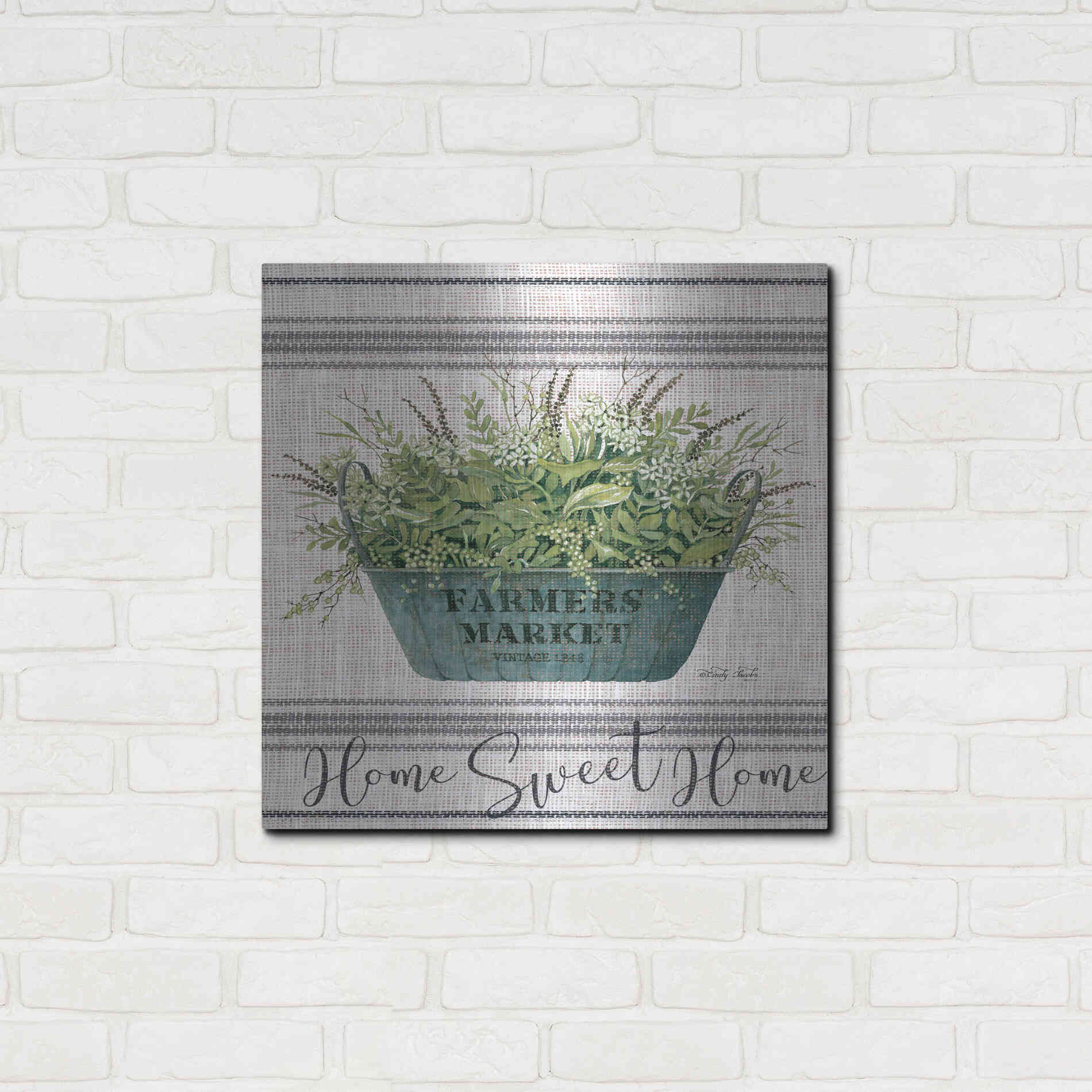 Luxe Metal Art 'Sweet Home' by Cindy Jacobs, Metal Wall Art,24x24