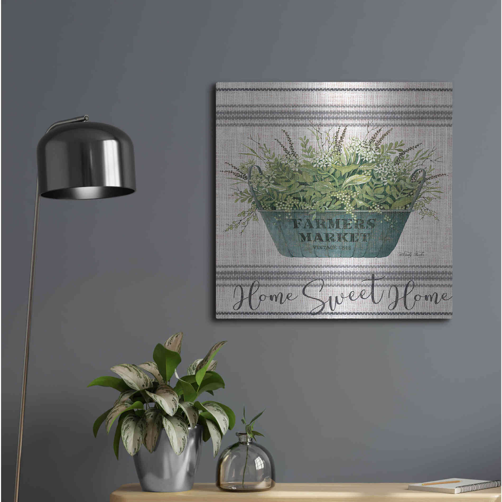 Luxe Metal Art 'Sweet Home' by Cindy Jacobs, Metal Wall Art,24x24