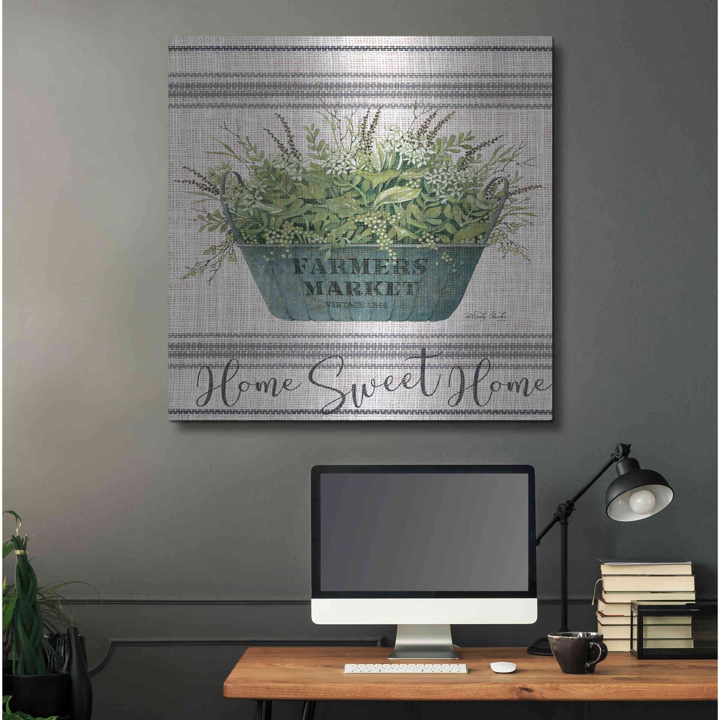 Luxe Metal Art 'Sweet Home' by Cindy Jacobs, Metal Wall Art,36x36