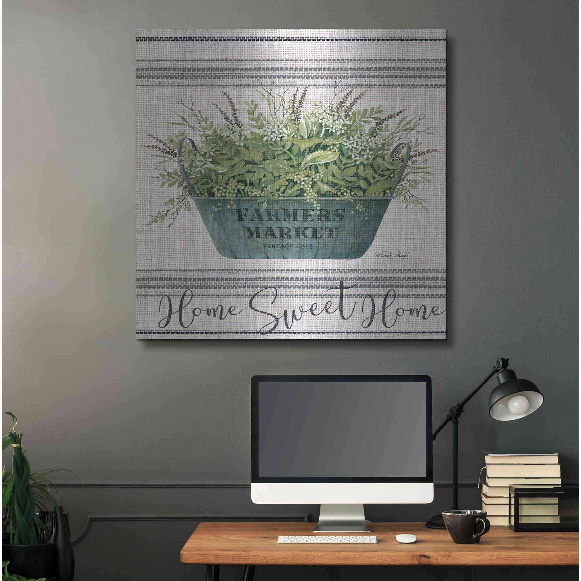 Luxe Metal Art 'Sweet Home' by Cindy Jacobs, Metal Wall Art,36x36
