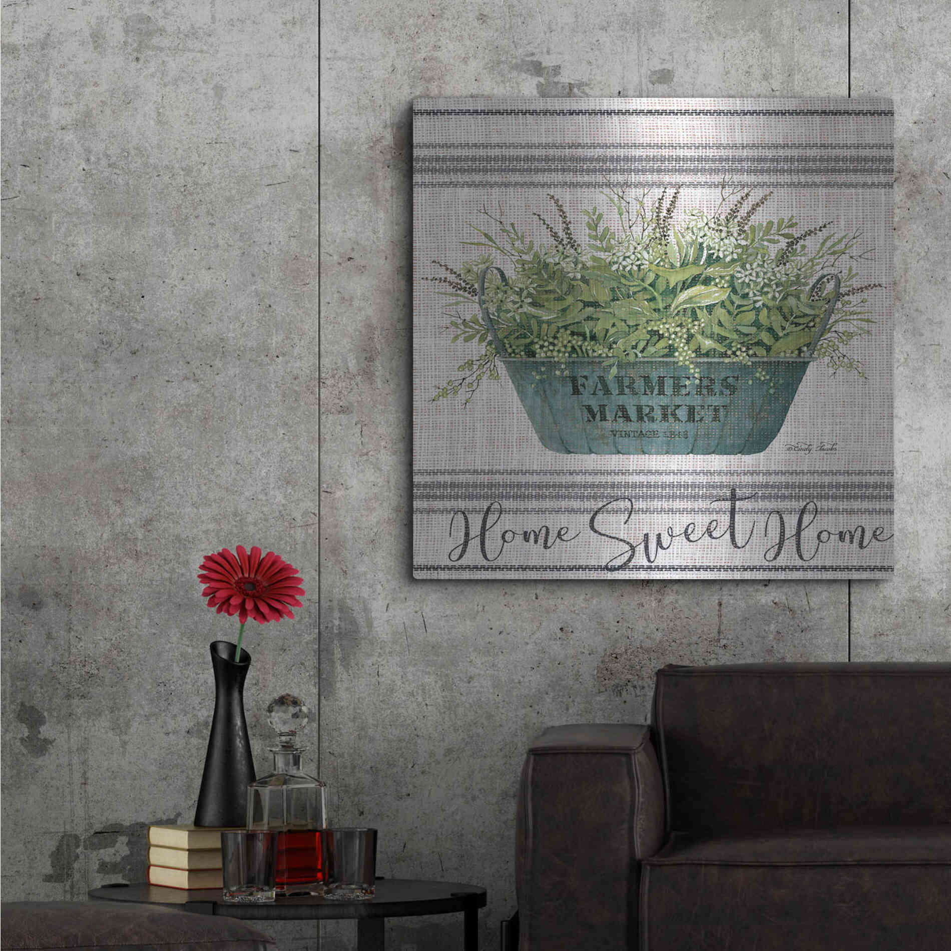 Luxe Metal Art 'Sweet Home' by Cindy Jacobs, Metal Wall Art,36x36