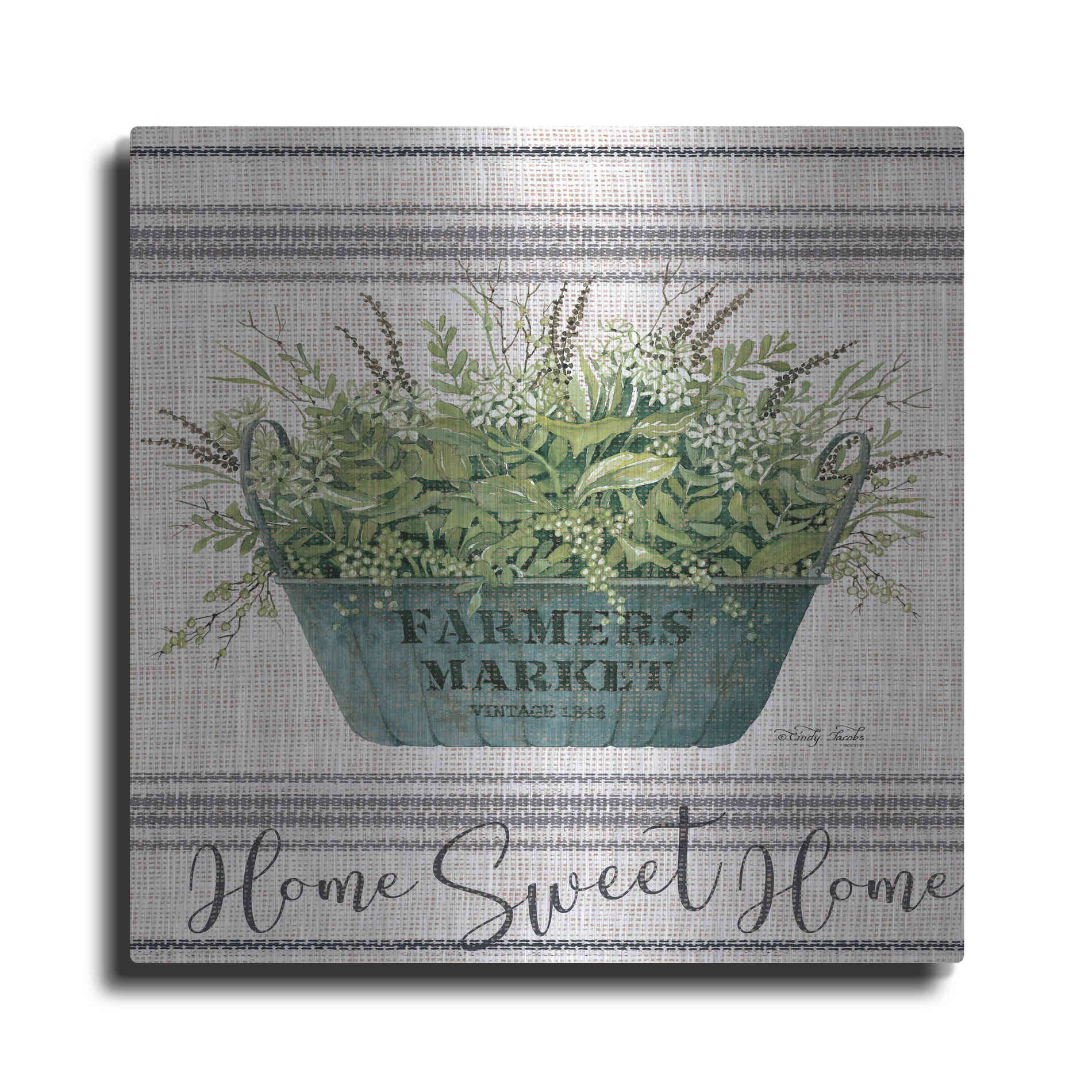 Luxe Metal Art 'Sweet Home' by Cindy Jacobs, Metal Wall Art