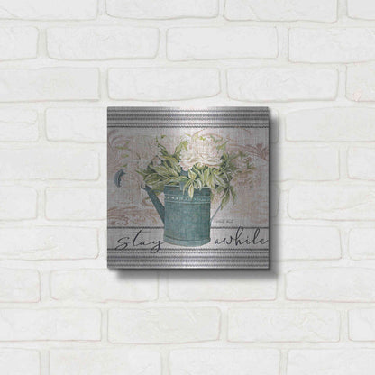 Luxe Metal Art 'Stay Awhile' by Cindy Jacobs, Metal Wall Art,12x12