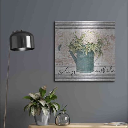 Luxe Metal Art 'Stay Awhile' by Cindy Jacobs, Metal Wall Art,24x24
