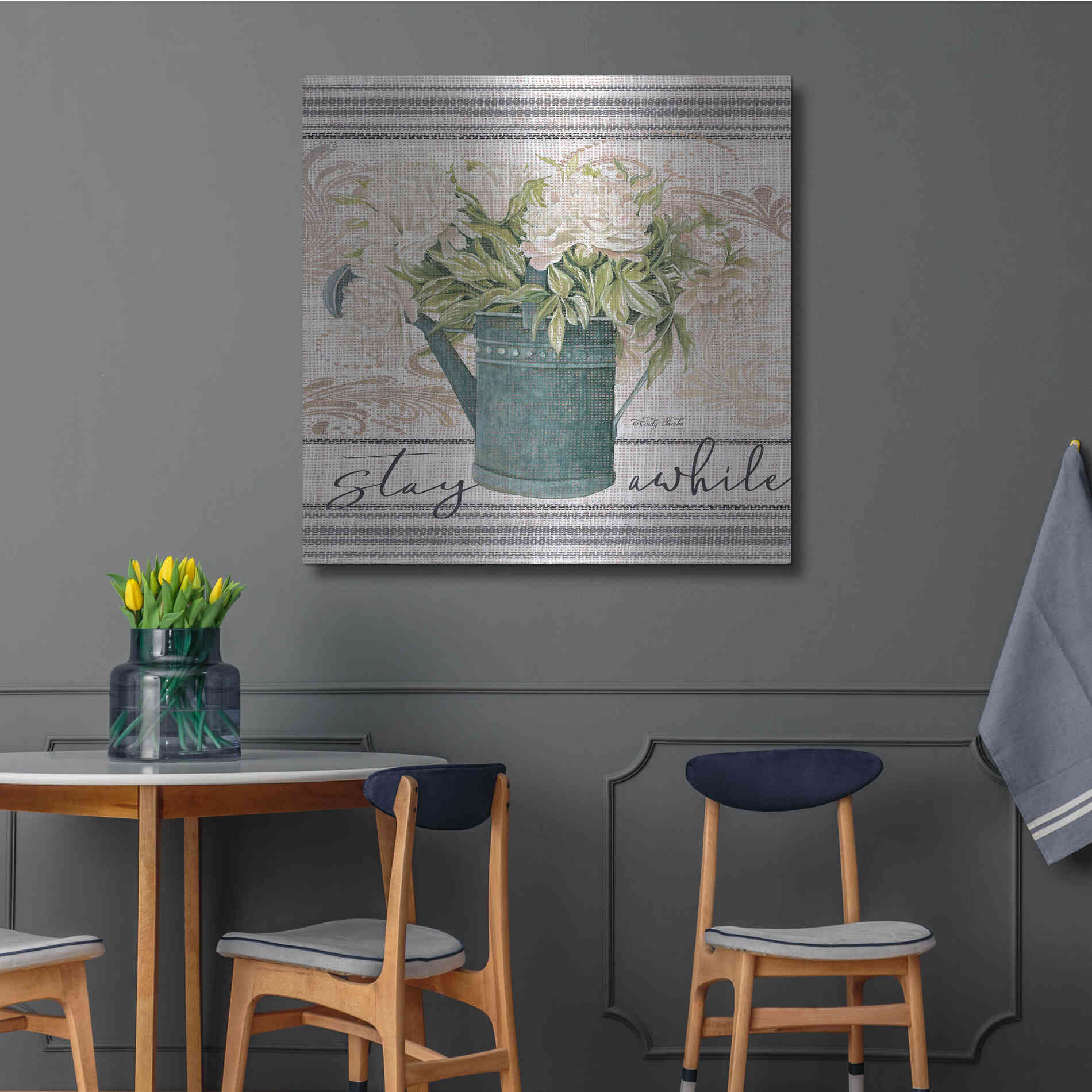 Luxe Metal Art 'Stay Awhile' by Cindy Jacobs, Metal Wall Art,36x36