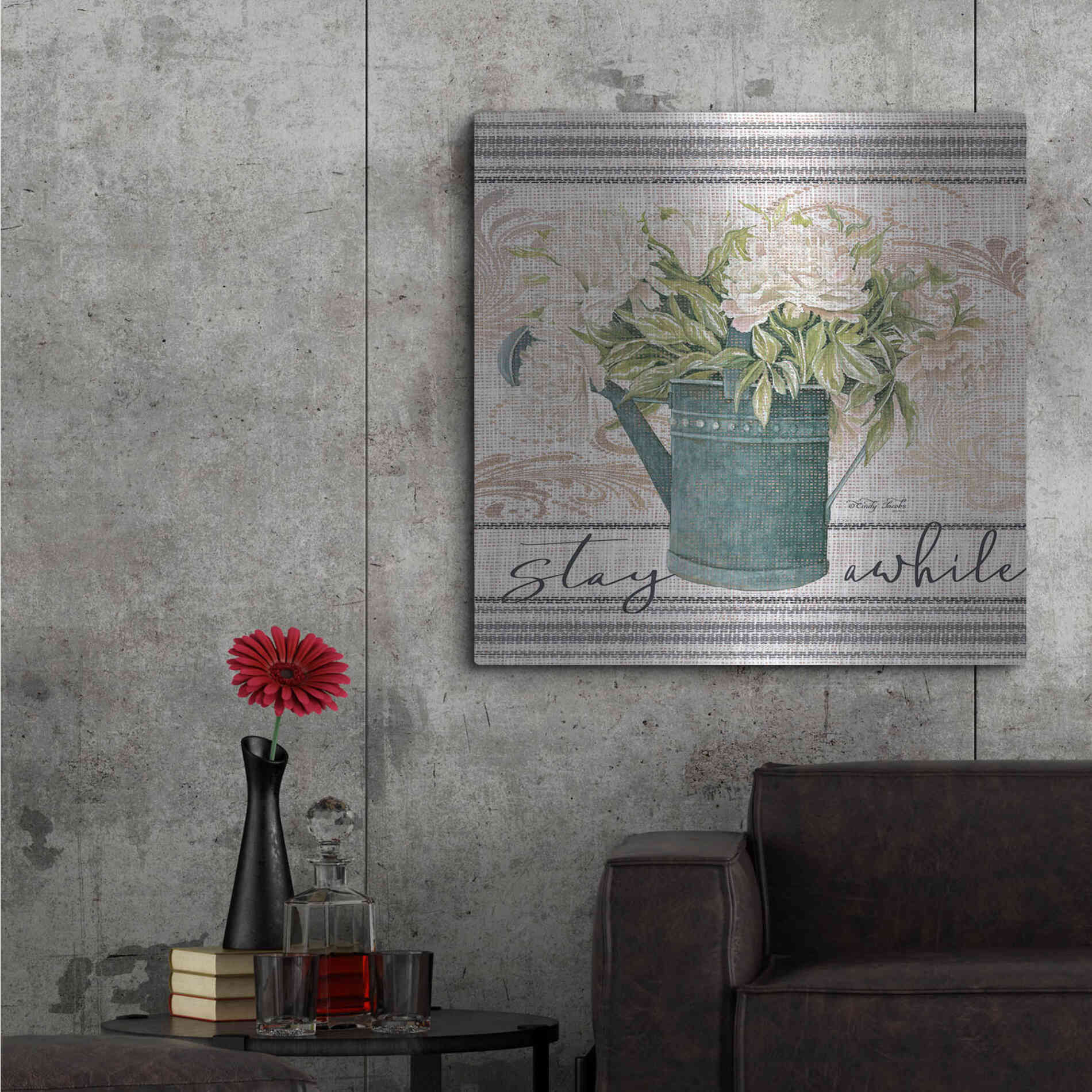 Luxe Metal Art 'Stay Awhile' by Cindy Jacobs, Metal Wall Art,36x36
