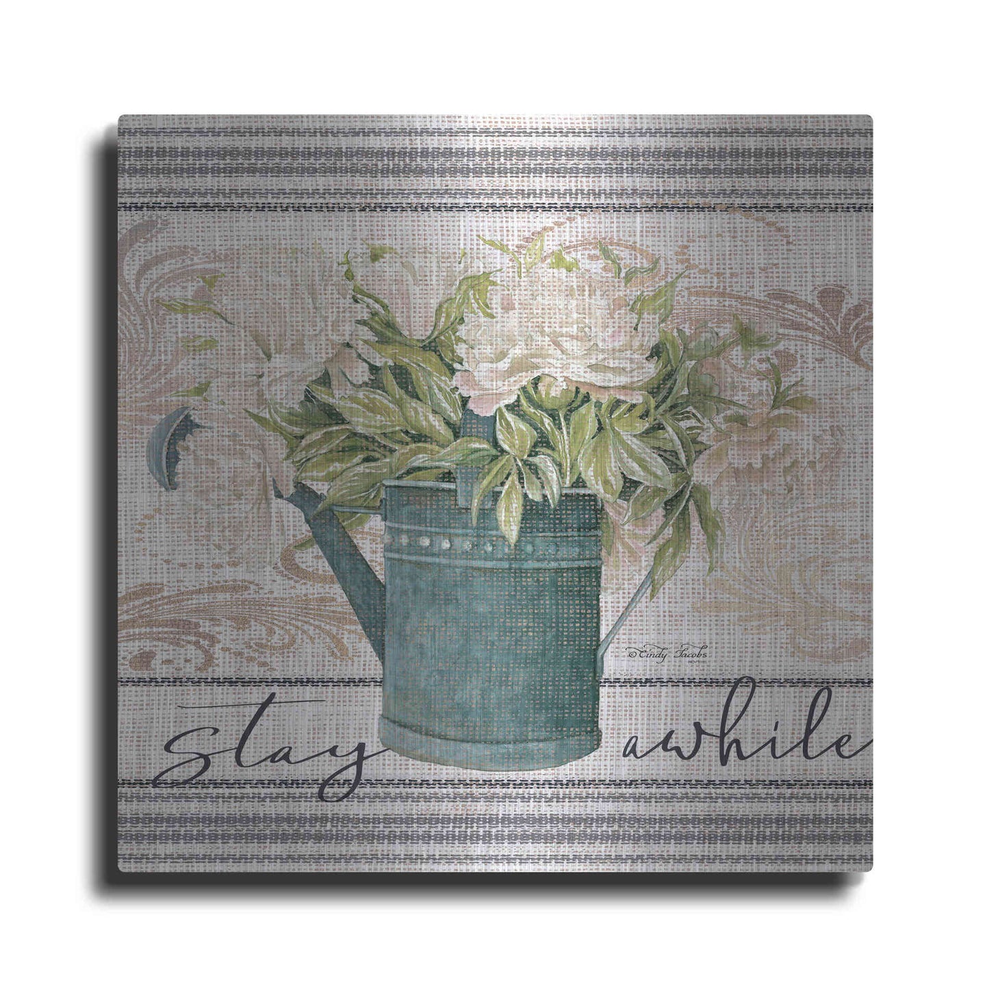 Luxe Metal Art 'Stay Awhile' by Cindy Jacobs, Metal Wall Art