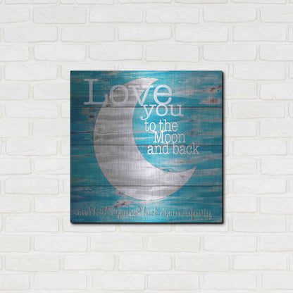 Luxe Metal Art 'Love You to the Moon and Back' by Cindy Jacobs, Metal Wall Art,24x24