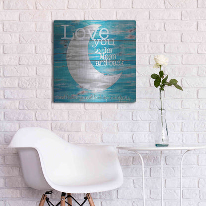 Luxe Metal Art 'Love You to the Moon and Back' by Cindy Jacobs, Metal Wall Art,24x24