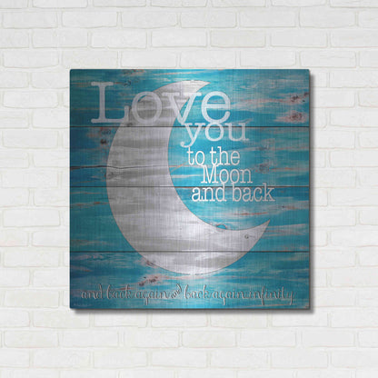 Luxe Metal Art 'Love You to the Moon and Back' by Cindy Jacobs, Metal Wall Art,36x36