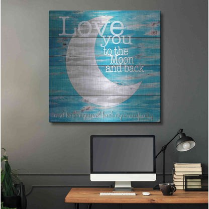 Luxe Metal Art 'Love You to the Moon and Back' by Cindy Jacobs, Metal Wall Art,36x36
