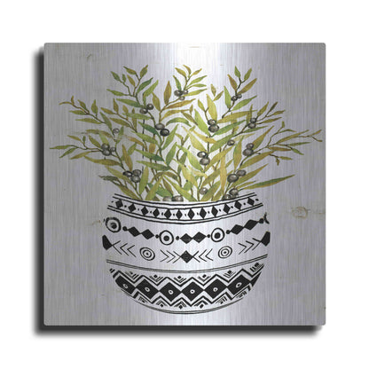 Luxe Metal Art 'Mud Cloth Succulent I' by Cindy Jacobs, Metal Wall Art