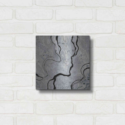 Luxe Metal Art 'Abstract in Gray IV' by Cindy Jacobs, Metal Wall Art,12x12
