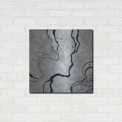 Luxe Metal Art 'Abstract in Gray IV' by Cindy Jacobs, Metal Wall Art,24x24