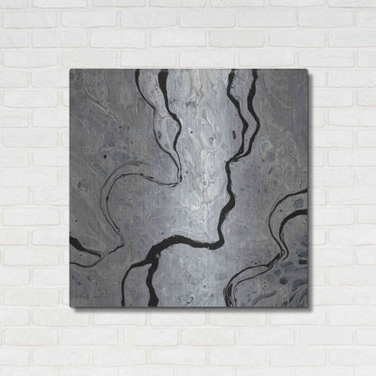 Luxe Metal Art 'Abstract in Gray IV' by Cindy Jacobs, Metal Wall Art,36x36