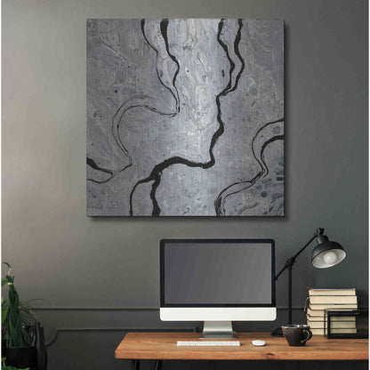 Luxe Metal Art 'Abstract in Gray IV' by Cindy Jacobs, Metal Wall Art,36x36