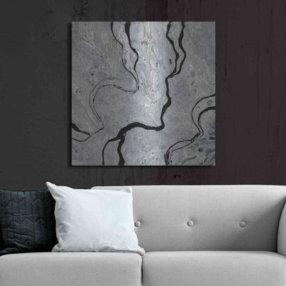 Luxe Metal Art 'Abstract in Gray IV' by Cindy Jacobs, Metal Wall Art,36x36