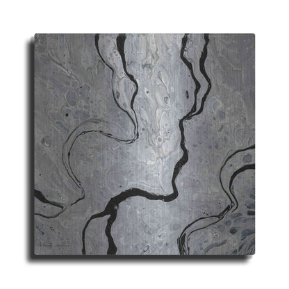 Luxe Metal Art 'Abstract in Gray IV' by Cindy Jacobs, Metal Wall Art