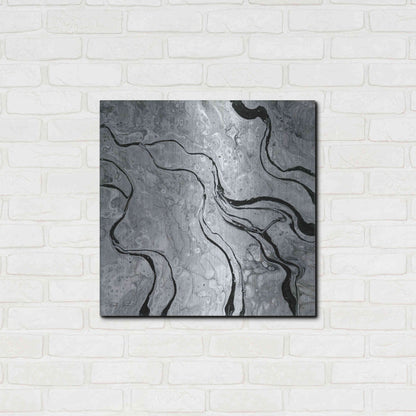 Luxe Metal Art 'Abstract in Gray V' by Cindy Jacobs, Metal Wall Art,24x24