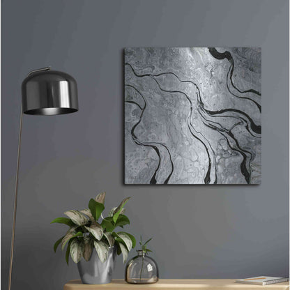 Luxe Metal Art 'Abstract in Gray V' by Cindy Jacobs, Metal Wall Art,24x24