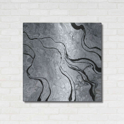 Luxe Metal Art 'Abstract in Gray V' by Cindy Jacobs, Metal Wall Art,36x36