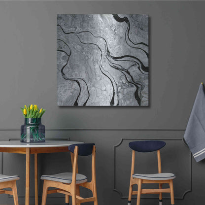 Luxe Metal Art 'Abstract in Gray V' by Cindy Jacobs, Metal Wall Art,36x36