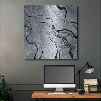 Luxe Metal Art 'Abstract in Gray V' by Cindy Jacobs, Metal Wall Art,36x36